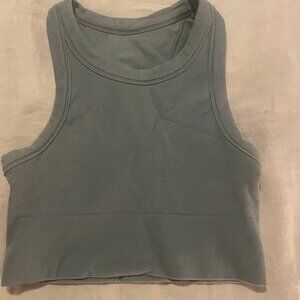 Alo Seamless Delight High Neck Bra in Seamless Grey S